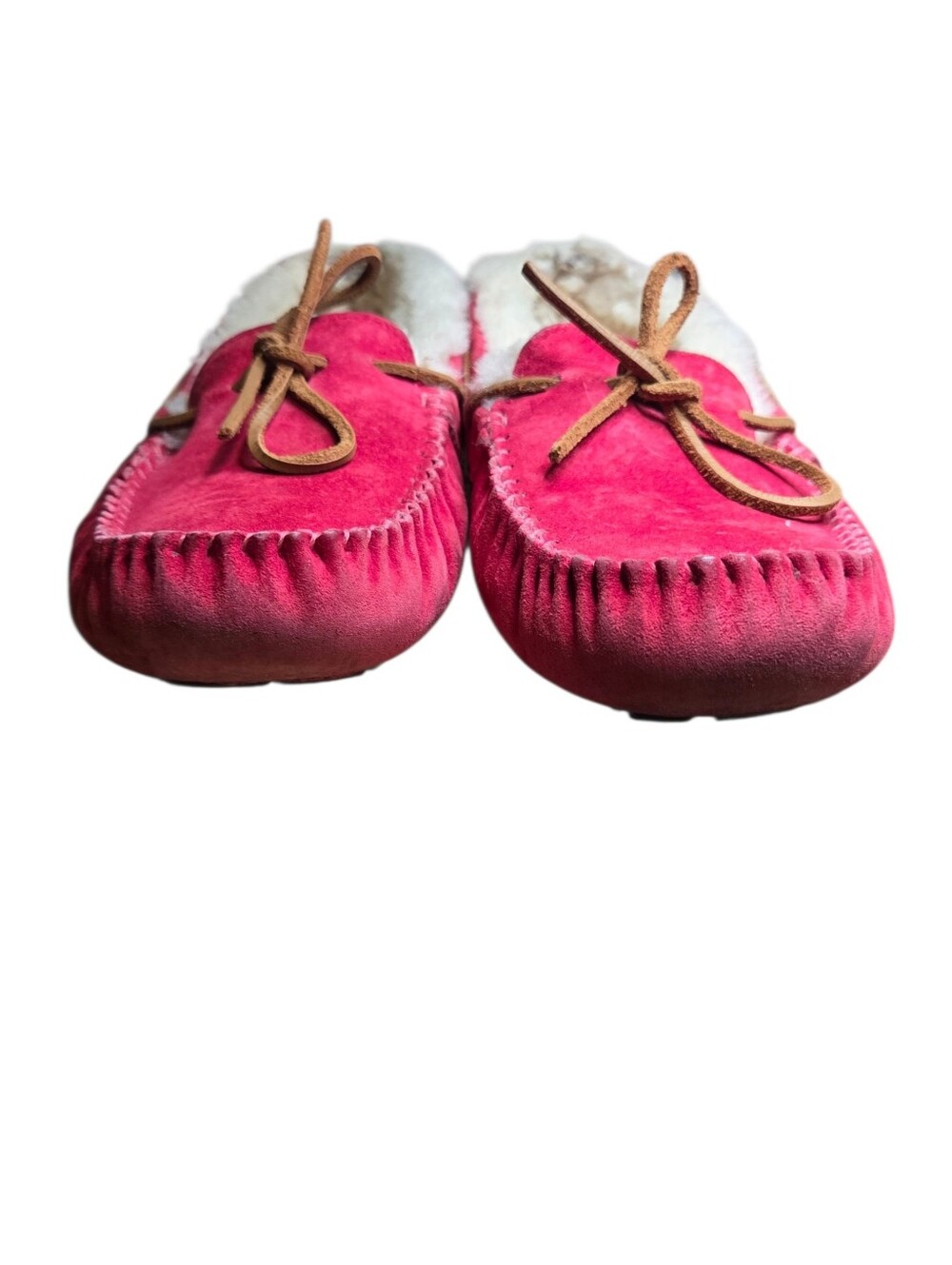 UGG Women's Dakota Moccasin Water Resistant Suede Size 10 Red Slip On - Picture 3 of 8